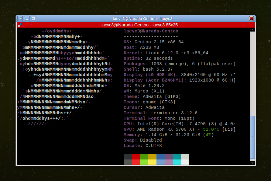 Gentoo + Linux 6.12-rc3