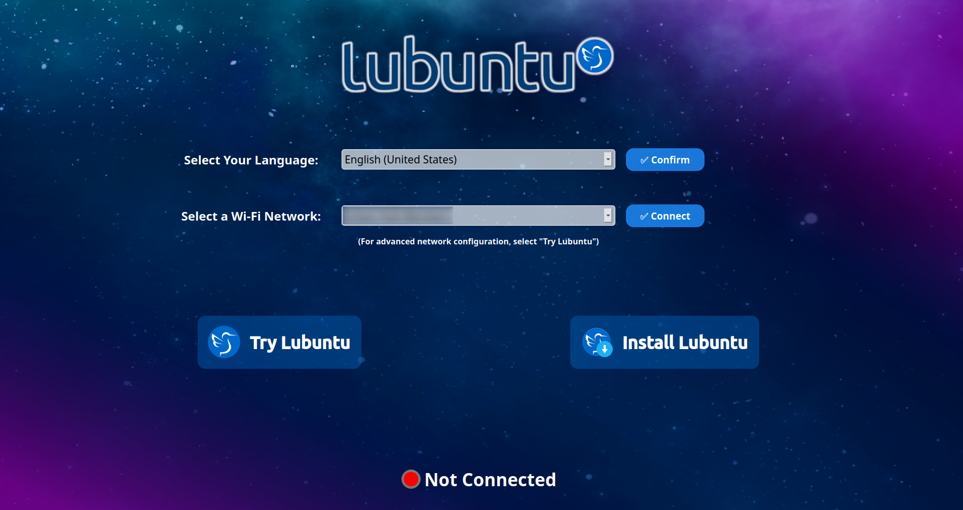 Lubuntu 24.04 Live! rendszer indítása