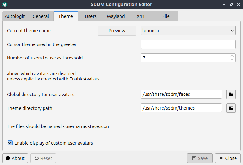 Lubuntu 24.04 - SDDM szerkesztő