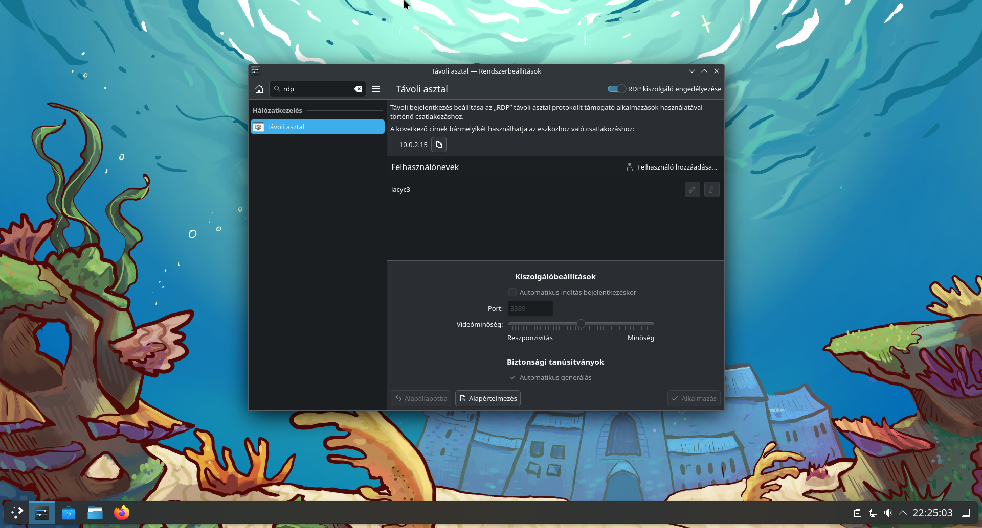 KDE Plasma 6.1 - Távoli asztal beállítás